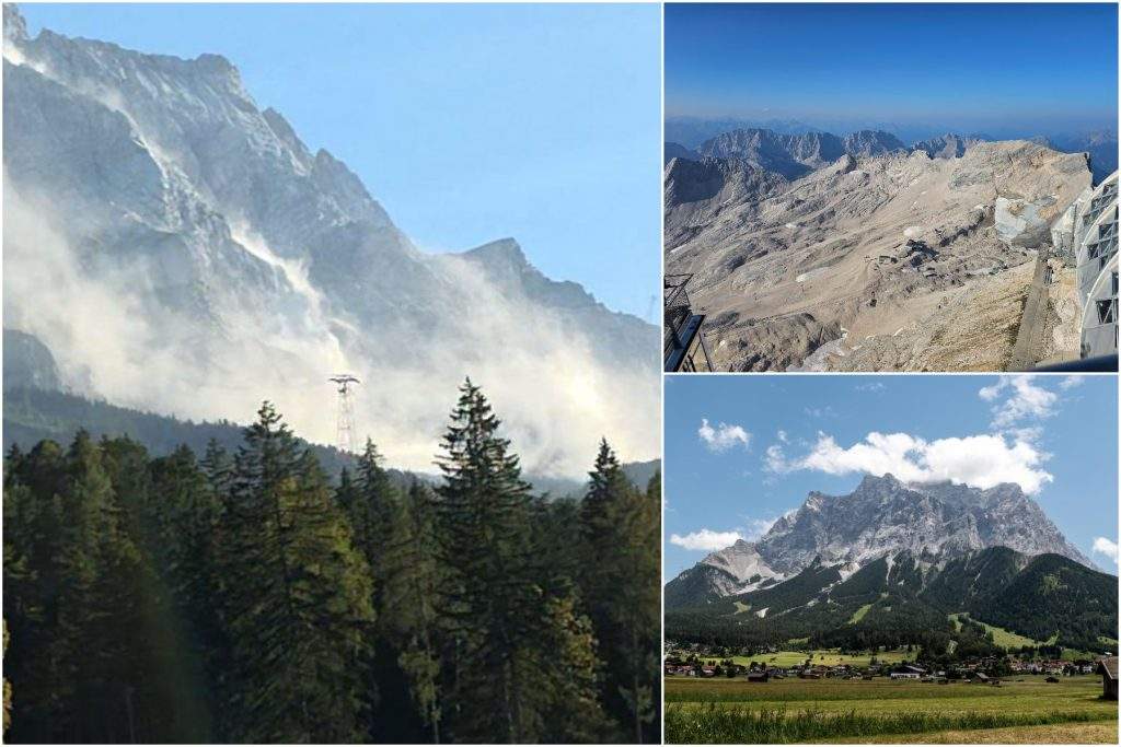 
Nogruvums Zugšpicē, Alpi
